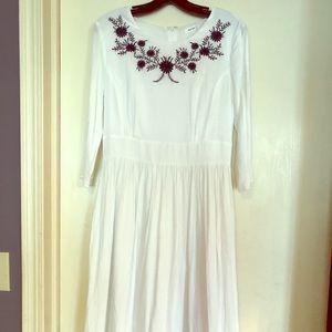 Beautiful white and crotchet navy dress